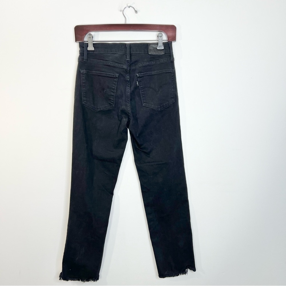 Levis 724 High Rise Straight cropped black jeans 26 - Picture 4 of 14